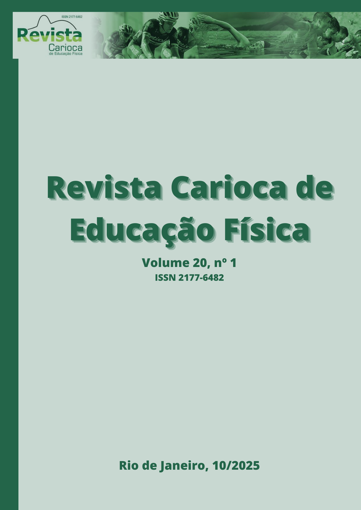 capa da revista carioca de educação física volume 20 número um ano de 2025, na cor verde